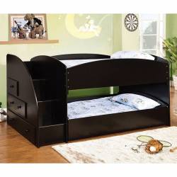 Merritt Twin/Twin Bunk Bed Black CM-BK921BK-T